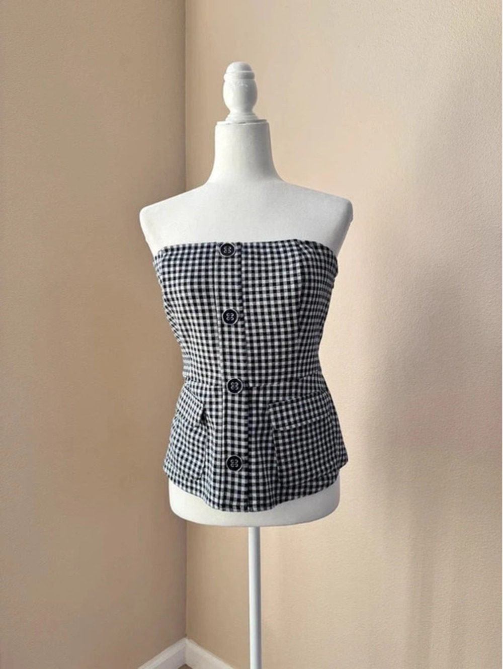 Y2K gingham tube top